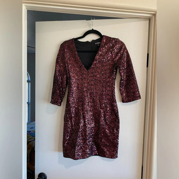 Express Dresses & Skirts - Express red sequin mini dress, size 2